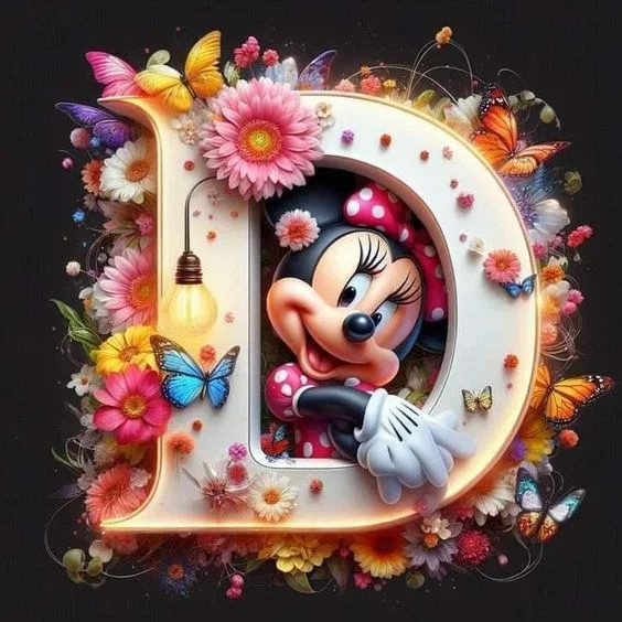 Diamond Painting - Full Round Drill - Minnie Mickey Alphabet(Canvas|40*40cm)