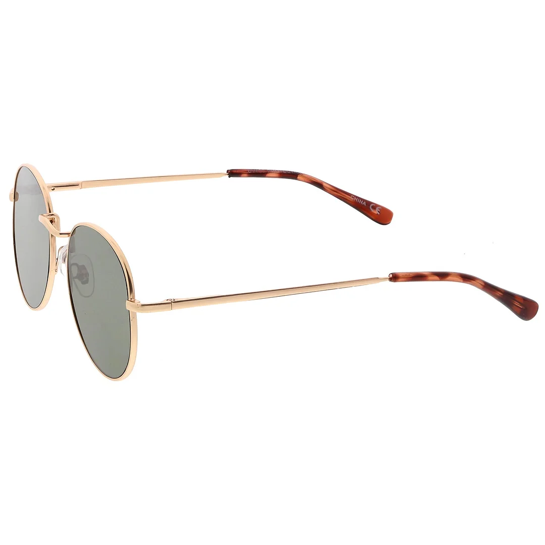 Classic Metal Round glasses With Round Flat Lens 50mm