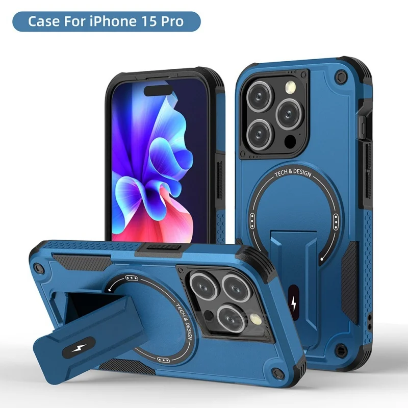 Armor Magnetic Invisible Bracket Apple Phone Case