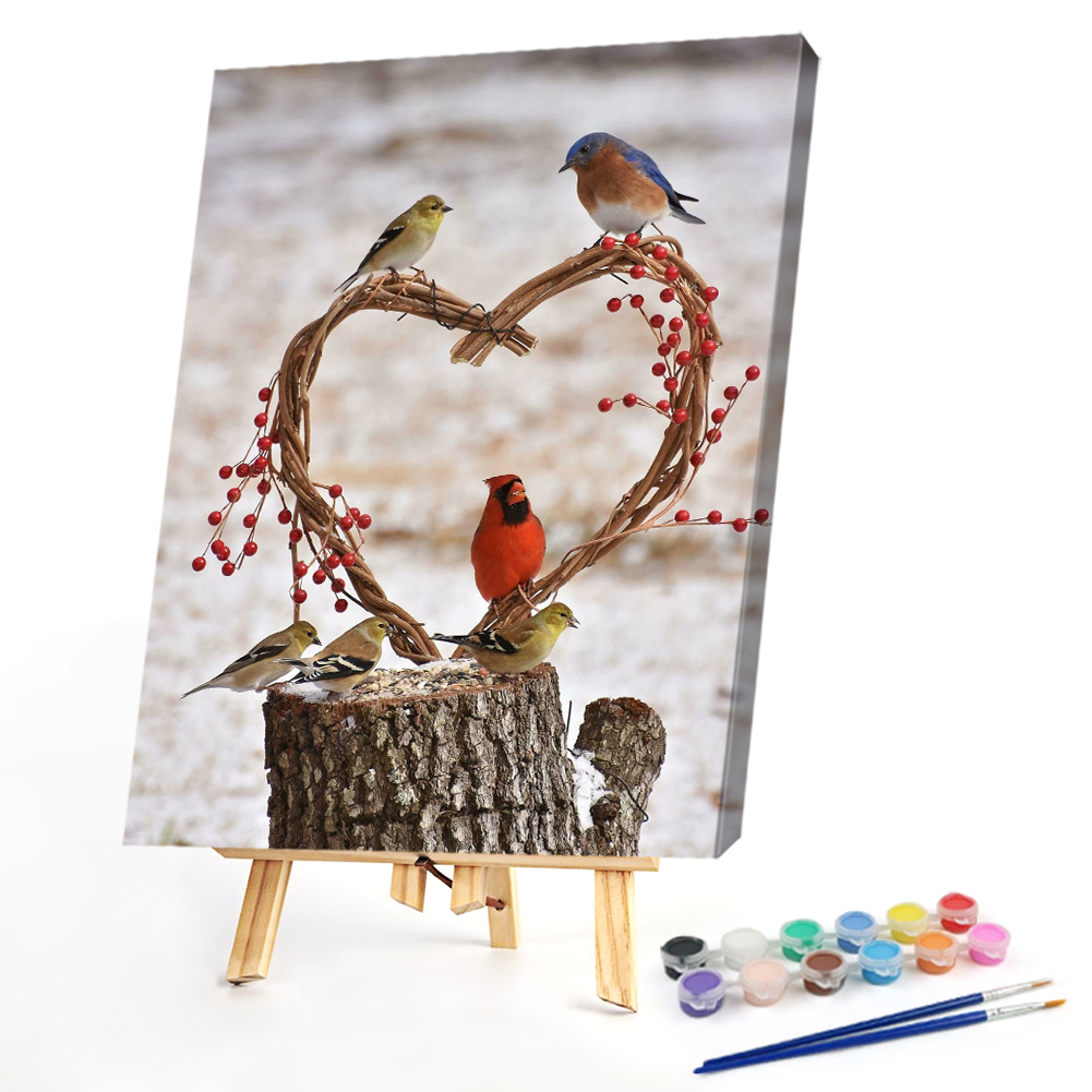 

40*50CM - Paint By Numbers - Love Birds, 501 Original