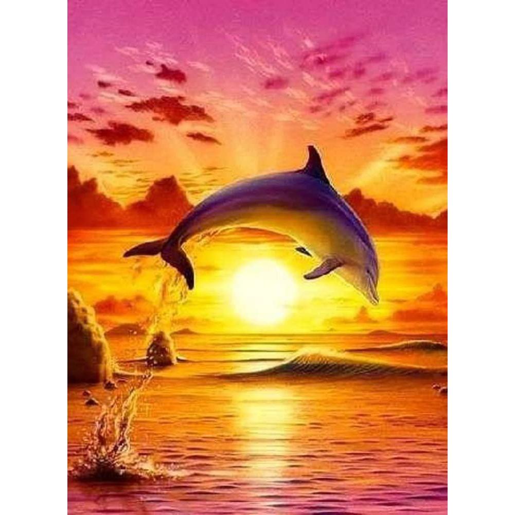 

Jumping Dolphin - Round Drill Diamond Painting - 40x50cm, 501 Original