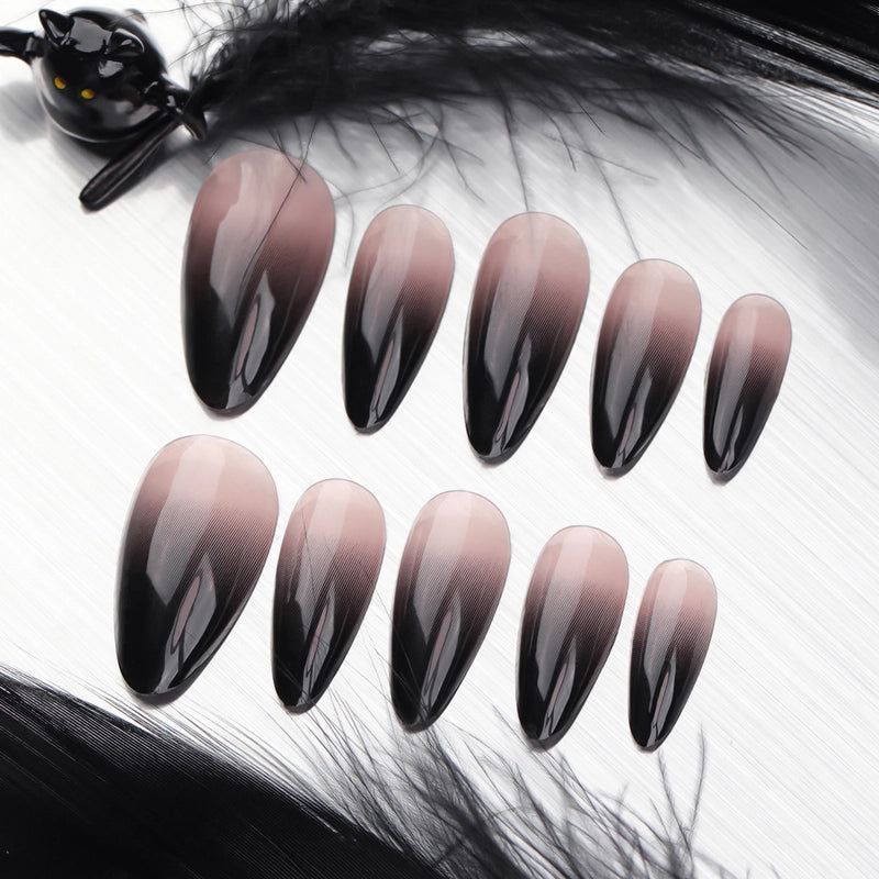 Halloween French Style Gradient Color ABS Press-on Nails 1 Set