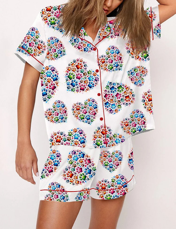 Women's Colorful Paws Dog Mama Pajama Set