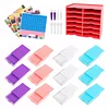(US Local)12 Grids Diamond Painting Organization Set with Point Drill Trays (Red 1)