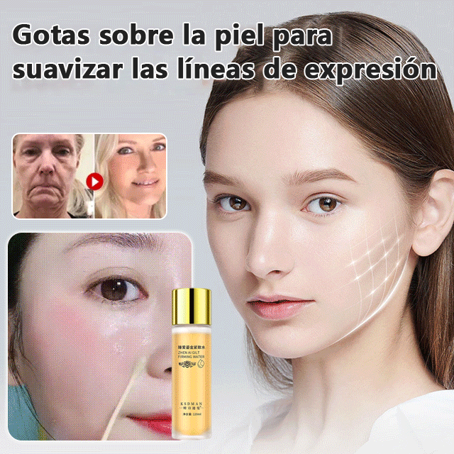 loción reafirmante chapada en oro