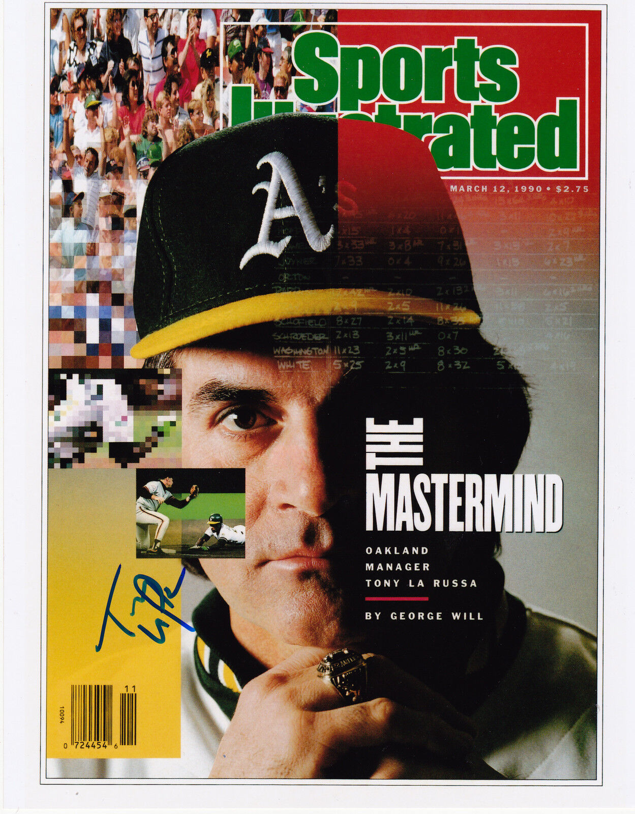 TONY LARUSSA OAKLAND A'S SPORTS ILLUSTRATED SIGNED 8x10