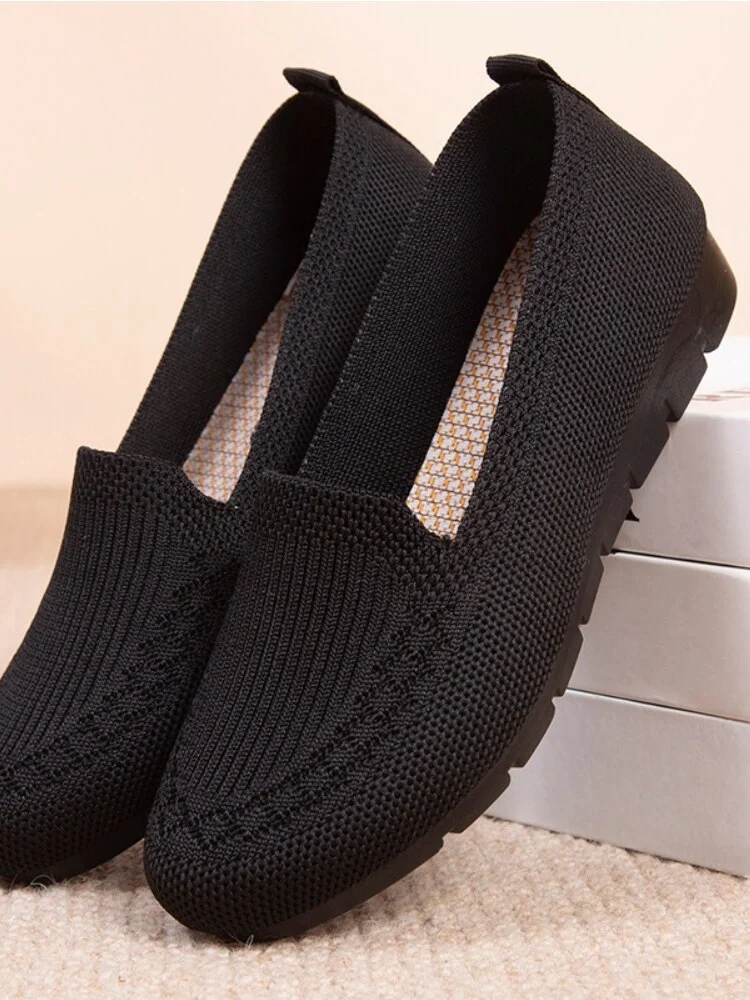 Qengg Old Beijing Craft Cloth Shoes Women 2022 Net Shallow Mouth Flat Shoes Breathable Casual Shoes Comfortable Non-slip Mother Shoes