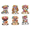 (US Only)6Pcs 2D/Flat DIY Dogs Diamond Painting Magnets Kit for Art Crafts Gift
