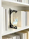 Glowing Owl Metal Bookend Lamp Iron Shelf Organizer Vintage Style