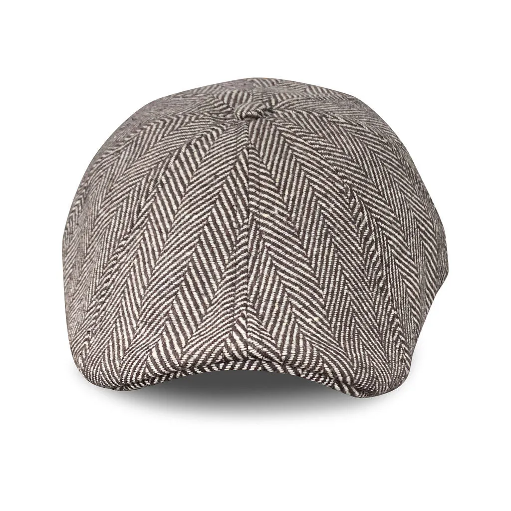 Hatsfashion-The Peaky   Cap - Brown Herringbone