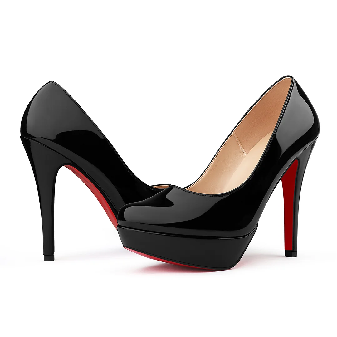 135mm Sky High Red Bottom Platform Pumps Patent Shoes-MERUMOTE