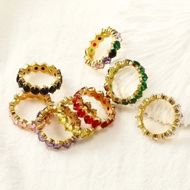 Titanium Steel Lady Geometric Rings