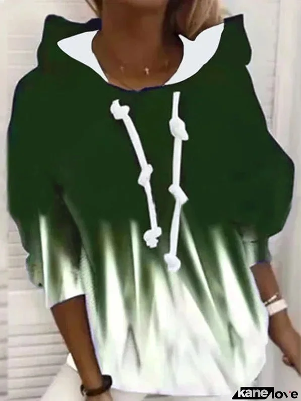 Women's Hoodies Casual Tie Dye Printed Drawstring Long Sleeve Hoody