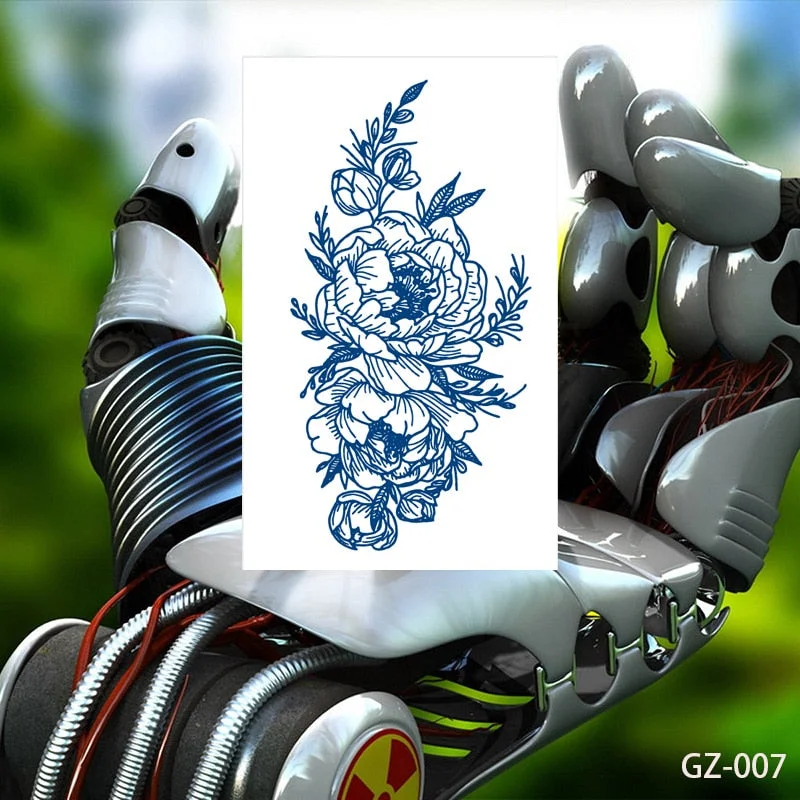 Temporary Waterproof Tattoos Stickers Creative Necklace Flowers Juice Ink Lasting Sexy Girls Arm Neck Waist Buttocks Fake Tatoo