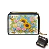 (US Local)Diamond Painting Card Holder Coin Purse Diamond Art Wallet for Women (Sunflower)