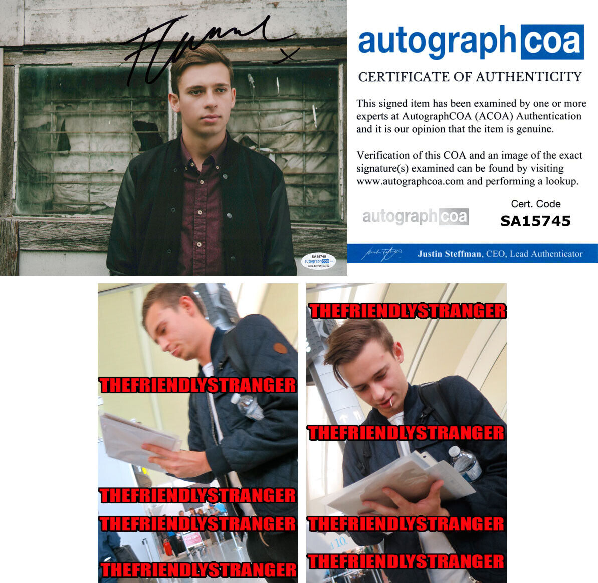 FLUME DJ signed Autographed 8X10 Photo Poster painting PROOF a HARLEY Never Be Like You ACOA COA