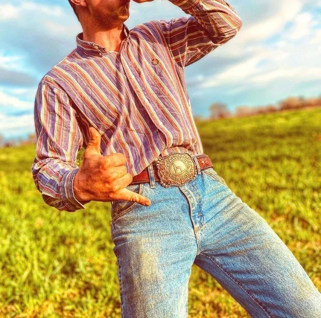 Cowboy Vintage Striped Men's Shirt