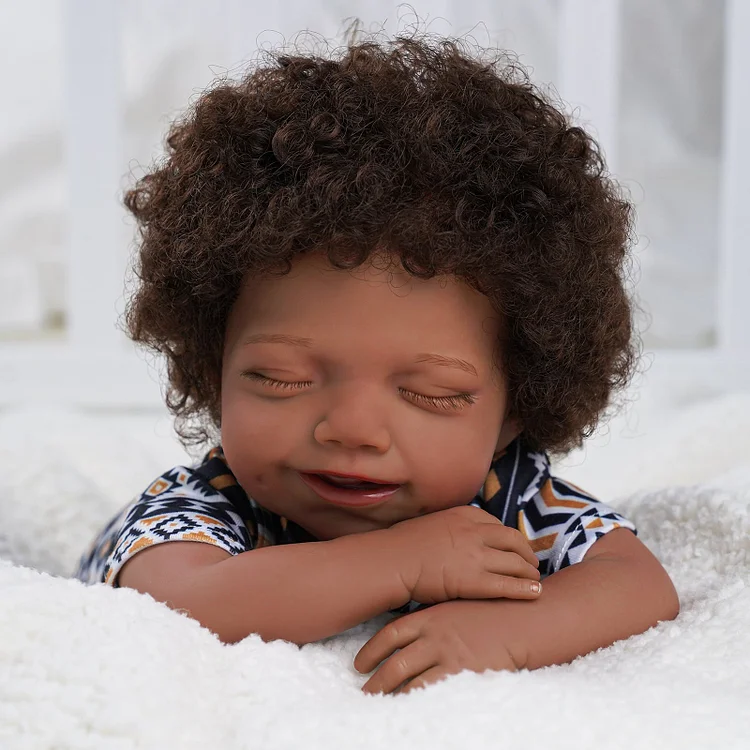 Babeside Olivia 20" Realistic Reborn Baby Dolls African American Adorable Smiling Boy