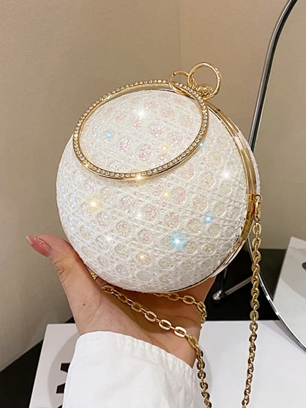 Shiny Rhinestone Geometric Chains Handbags Evening Bags & Clutches Crossbody Bags Bags Accessories Bags