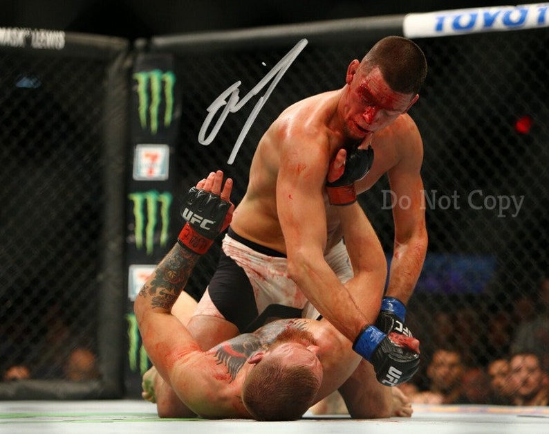 Nate Diaz Signed Photo Poster painting 8X10 rp Autographed Picture vs Conor Mcgregor UFC MMA