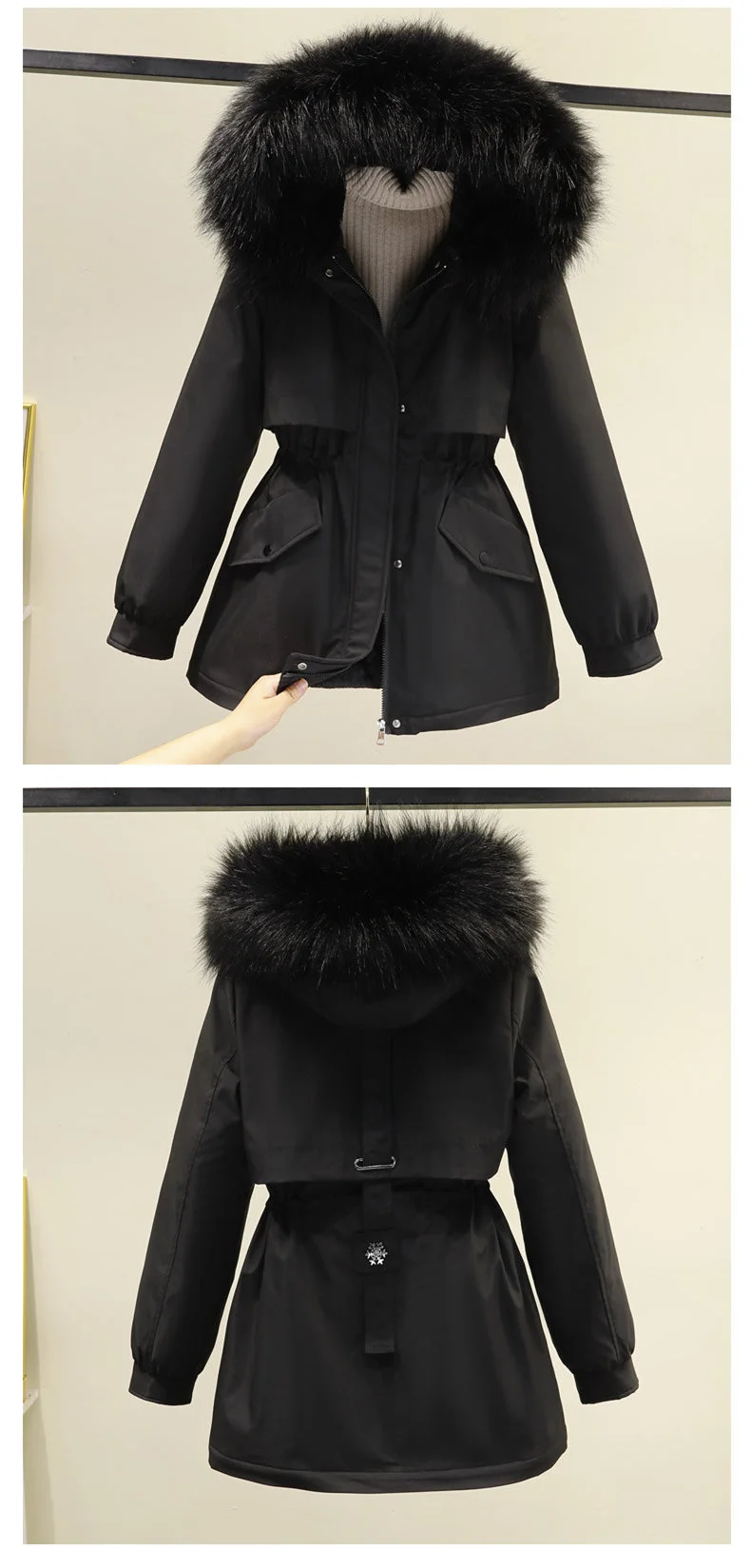 Women Long Sleeve Hooded Solid Color Puffer Coats