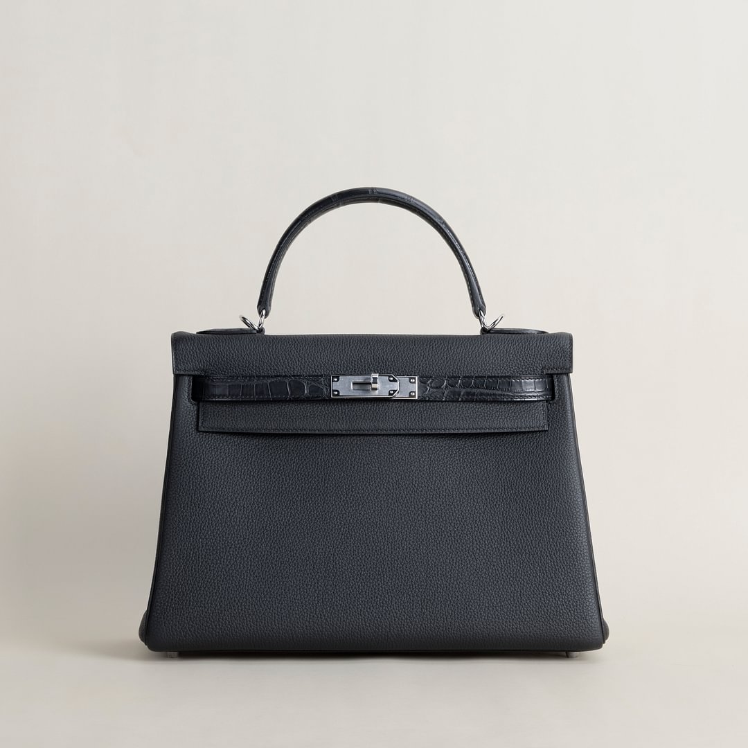 Kelly32 Touch Togo/Matte Alligator crocodile 89 Noir PHW