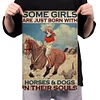 A Girl Riding A Horse - Vintage Metal Signs(8*12Inch) - Cowboy