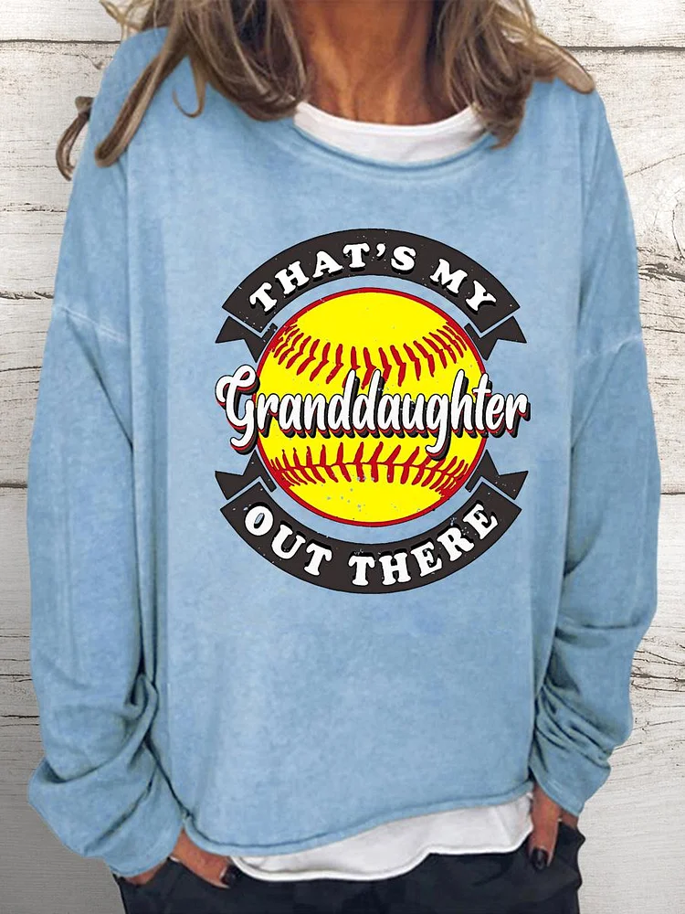 That's My Granddaughter Out There Women Loose Sweatshirt-Annaletters
