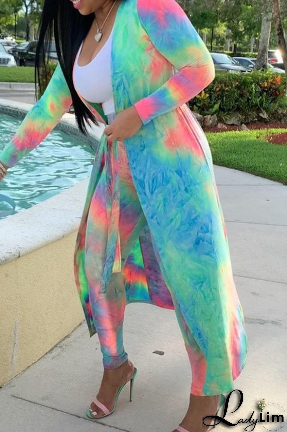 Camouflage Fashion Casual Street Vacation Print Printing cardigan Plus Size Two Pieces