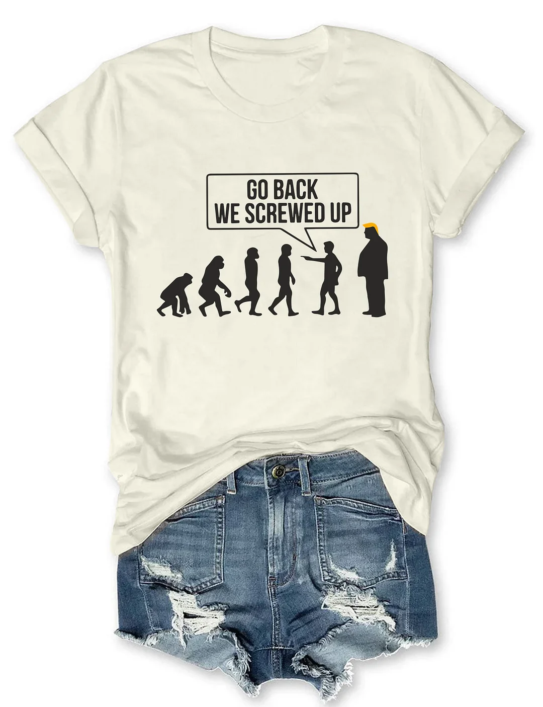 Go Back We Screwed Up Subtle FDT T-shirt