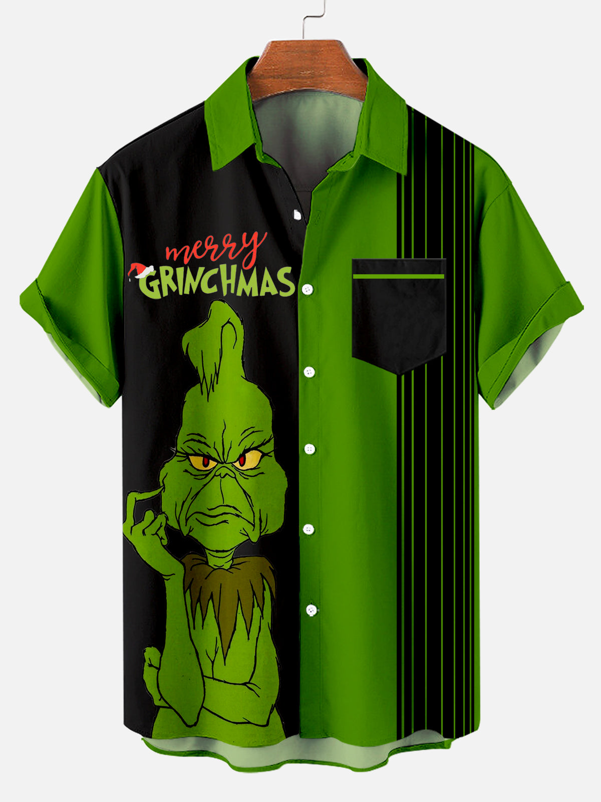 Men's Classic Christmas Short Sleeve Shirt PLUSCLOTHESMAN