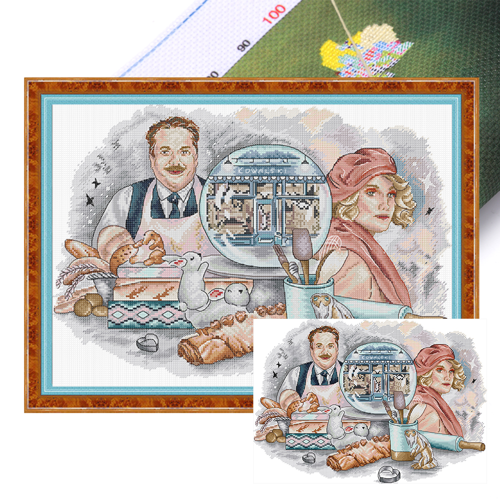 Bakery Partial 14CT Pre-stamped Canvas(48*36cm) Cross Stitch(backstitch)
