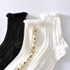 Texture Black White Medium Height Women Socks