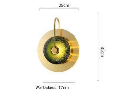 Led Wall Light Luxury Wall Lamp Living Room Designer Creative Round Bedroom Aisle Corridor Wrought Iron Lamps  Light Fixtures