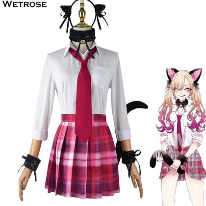 [Wetrose] In Stock Marin Kitagawa Cat Girl Cosplay Costume My Dress-Up Darling JK School Uniform Seifuku Anime Full Set Halloween
