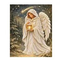 Lantern Angel Starry Night - Pearls Painting
