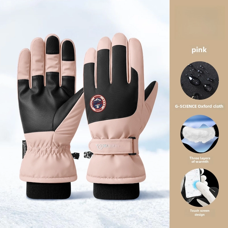 Winter Ski Gloves Outdoor Velvet Warm Electric Bike Riding Gloves Non-slip Waterproof Touch Screen Gloves SK28