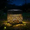 Solar Powered Deck Step Stair Lights Mandalas Theme Waterproof Fence Light Decorative Mandalas Lights for Garden Post Patio Backyard Yard Decor