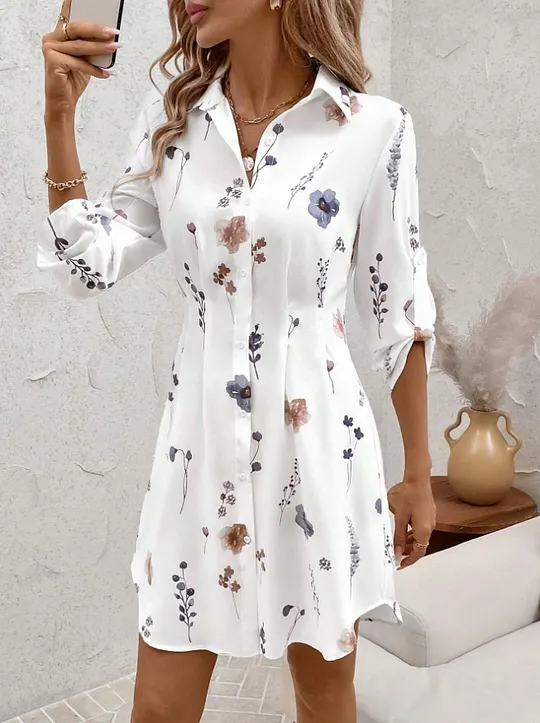 chinese dress ladies Short Sleeve Front Zip Dress - M main image 1