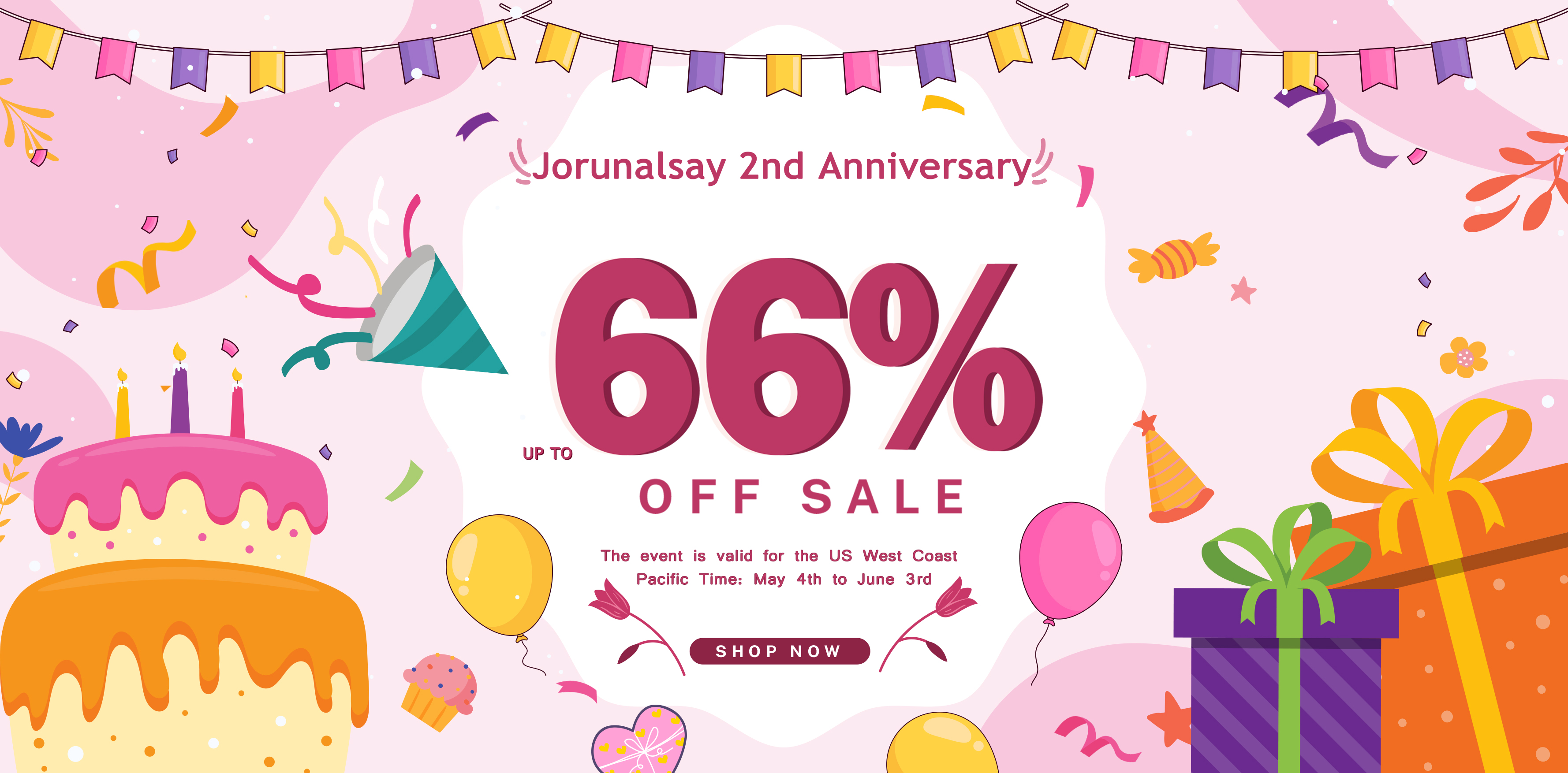 The 2nd Anniversary of Journalsay Shop is here!Up to 66 off.And more