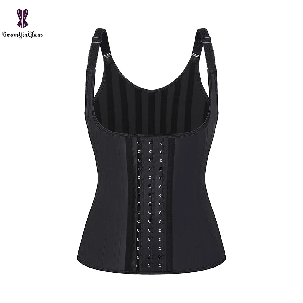 Adjustable Waist Trainer 25 Steel Boned Slimming Corset Workout Girdle Vest Latex Women Body Shaper Plus Size XS -6XL #663