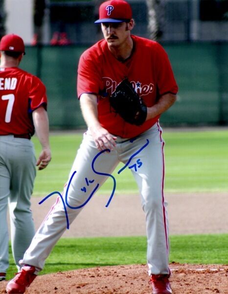 Signed 8x10 KYLE SIMON 8X10 Philadelphia Phillies Autographed Photo Poster painting -COA