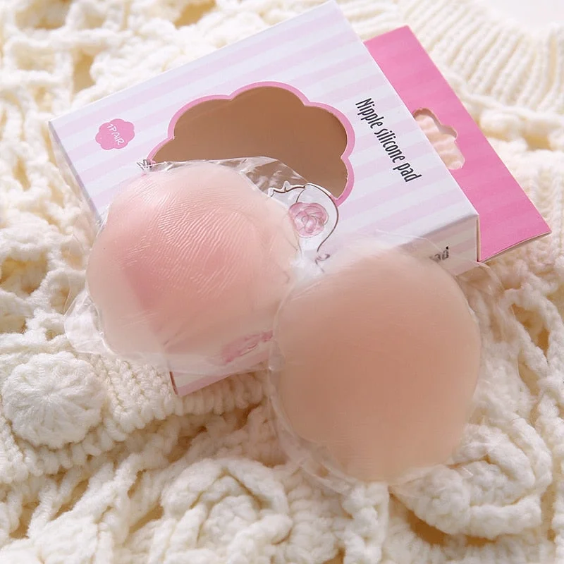 Reusable Women Breast Petals Lift Nipple Cover Invisible Petal Adhesive Strapless Backless Stick on Bra Silicone Breast Stickers