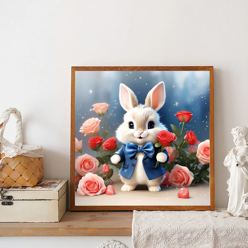 Diamond Painting - Full Round Drill - Flower Rabbit(Canvas|30*30cm)