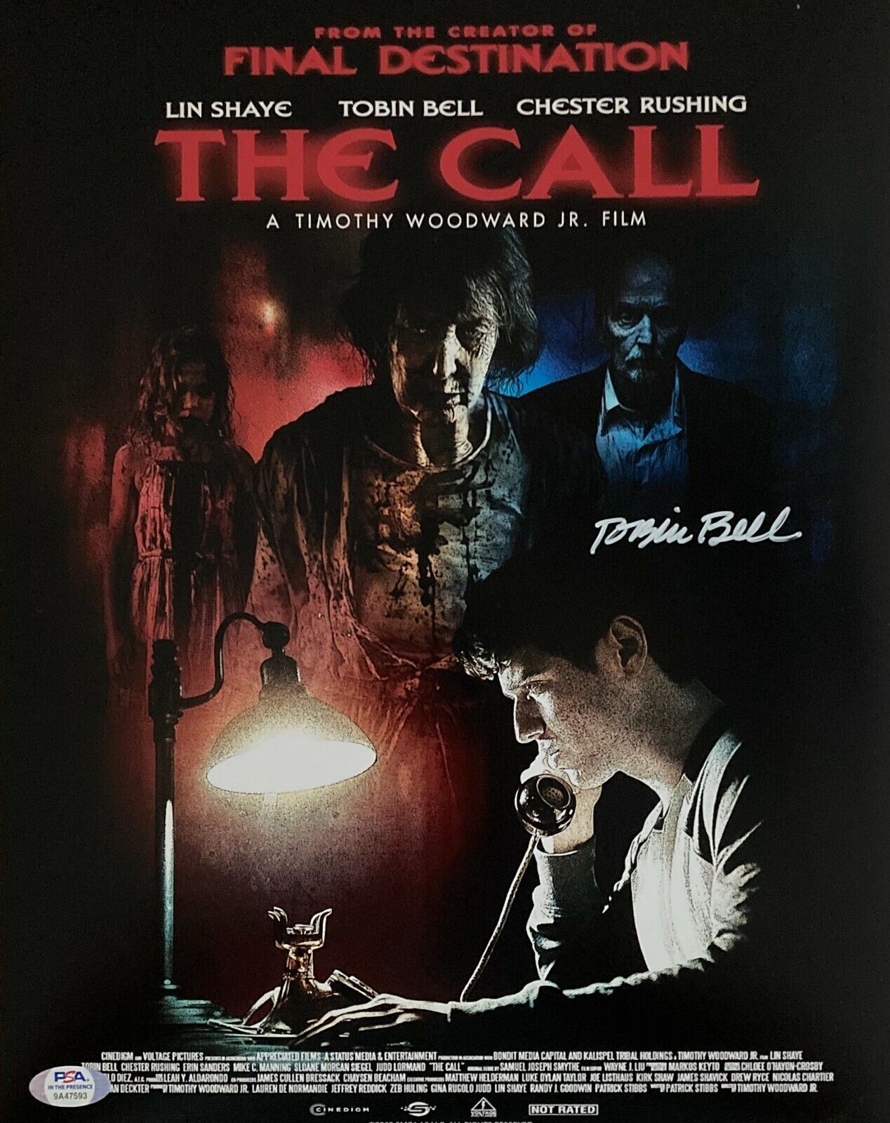 Tobin Bell autographed signed 11x14 The Call PSA Witness COA Edward Cranston