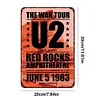 U2 - Panneaux en &eacute;tain m&eacute;tallique(20*30cm/30*40cm) - Musique
