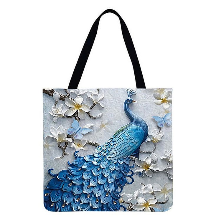 Peacock - Linen Tote Bag