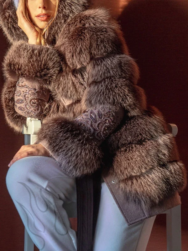 Canadian Fox Color Women's Fur Coat