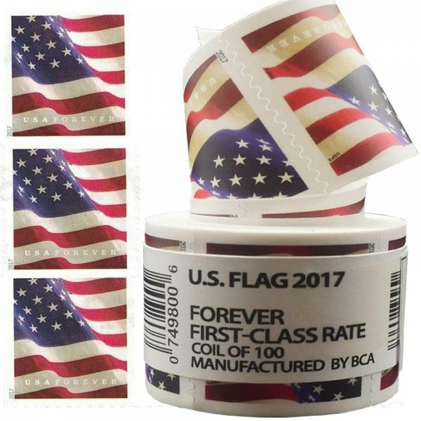 🎁【US Free Shipping】100PCS US Flag. 2019 Roll