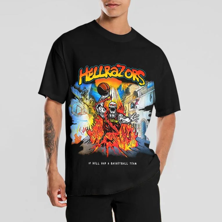  Personalized skull print T-shirt men